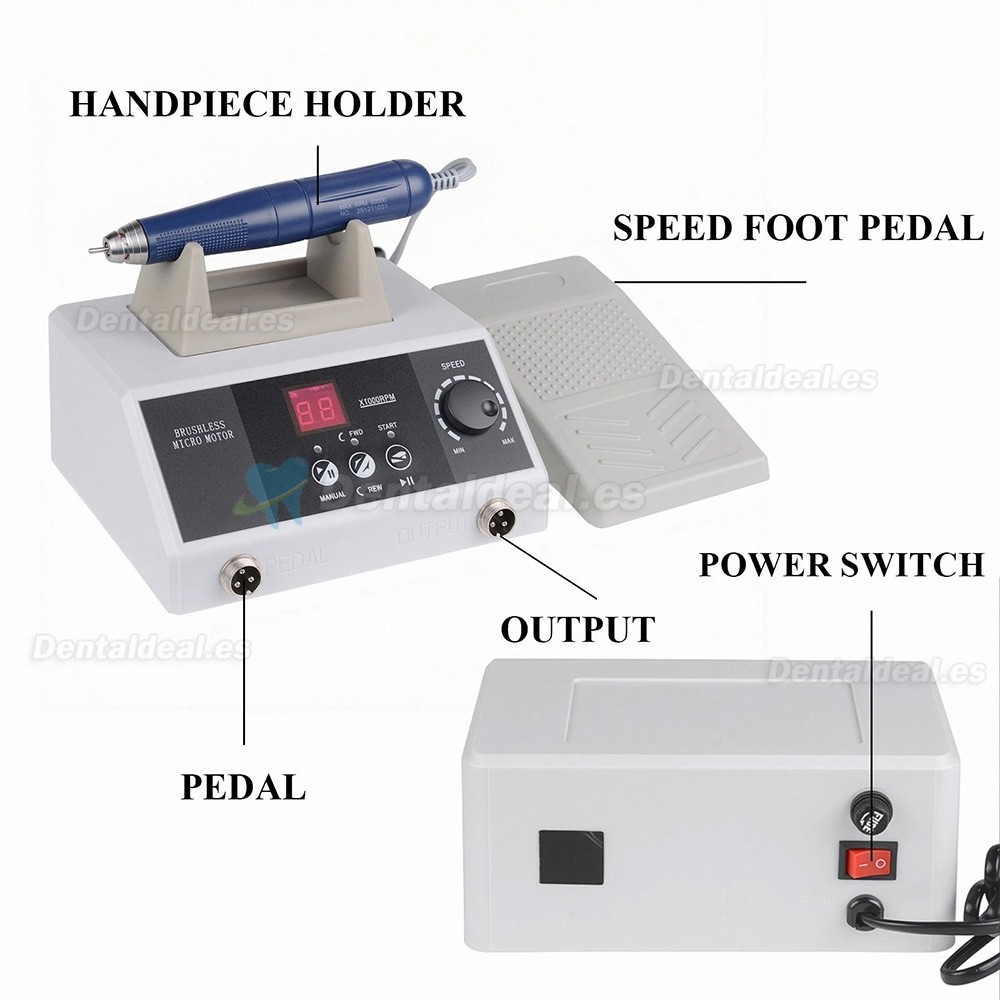 YD-BM003 Micromotor sin Escobillas para Laboratorio Dental 50000 RPM para Pulido, Tallado y Rectificado